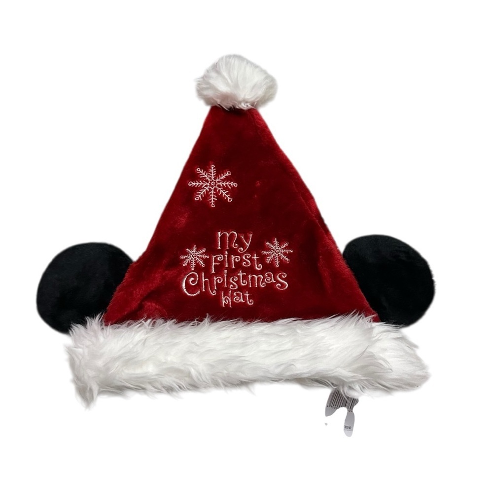 Disney Red and White Christmas Hat with Black Ears